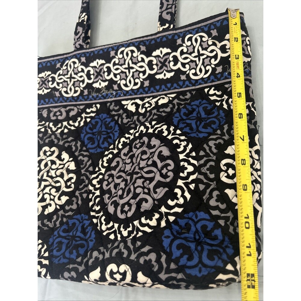 Vera Bradley Canteberry Colbalt Blue Quilted Tote Bag Medium Purse - Picture 5 of 11